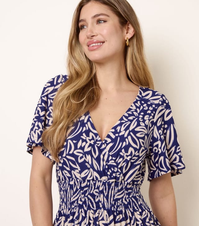 Blue Vanilla Women's Blue Wrap Front Midi Dress Blue Vanilla New Look - 2