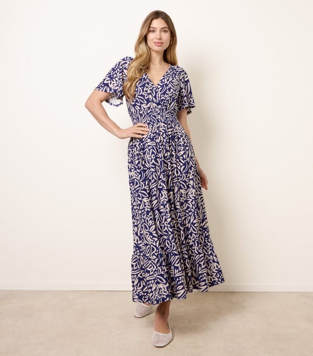 Blue Vanilla Women's Blue Wrap Front Midi Dress Blue Vanilla New Look - 3