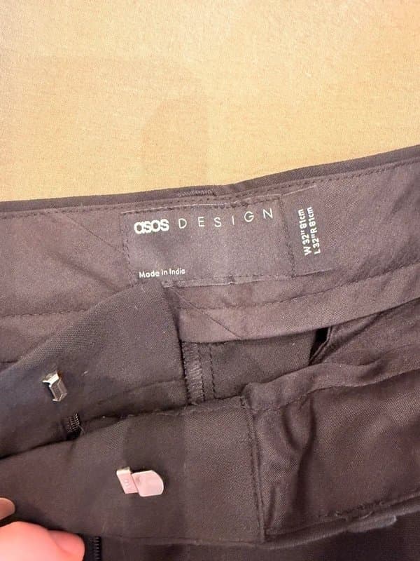 ASOS Design Black tapered trousers