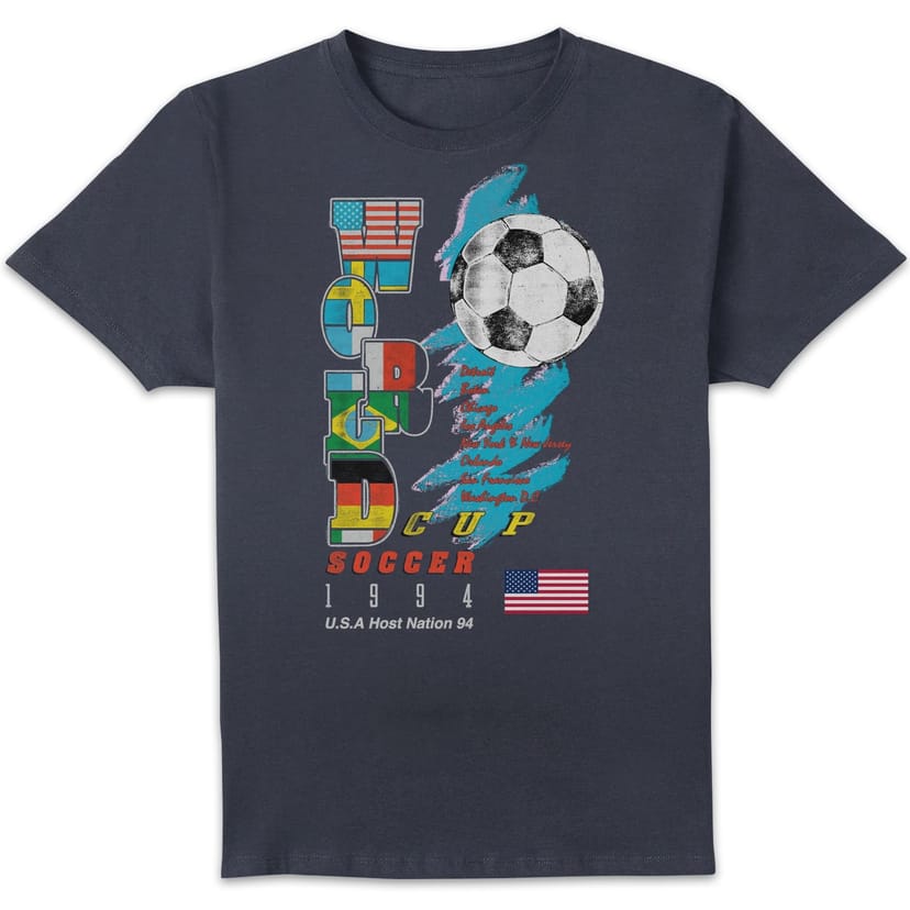 Toffs Football Toffs Football Men's World Cup USA 94 Retro Football T-Shirt - Navy - 1