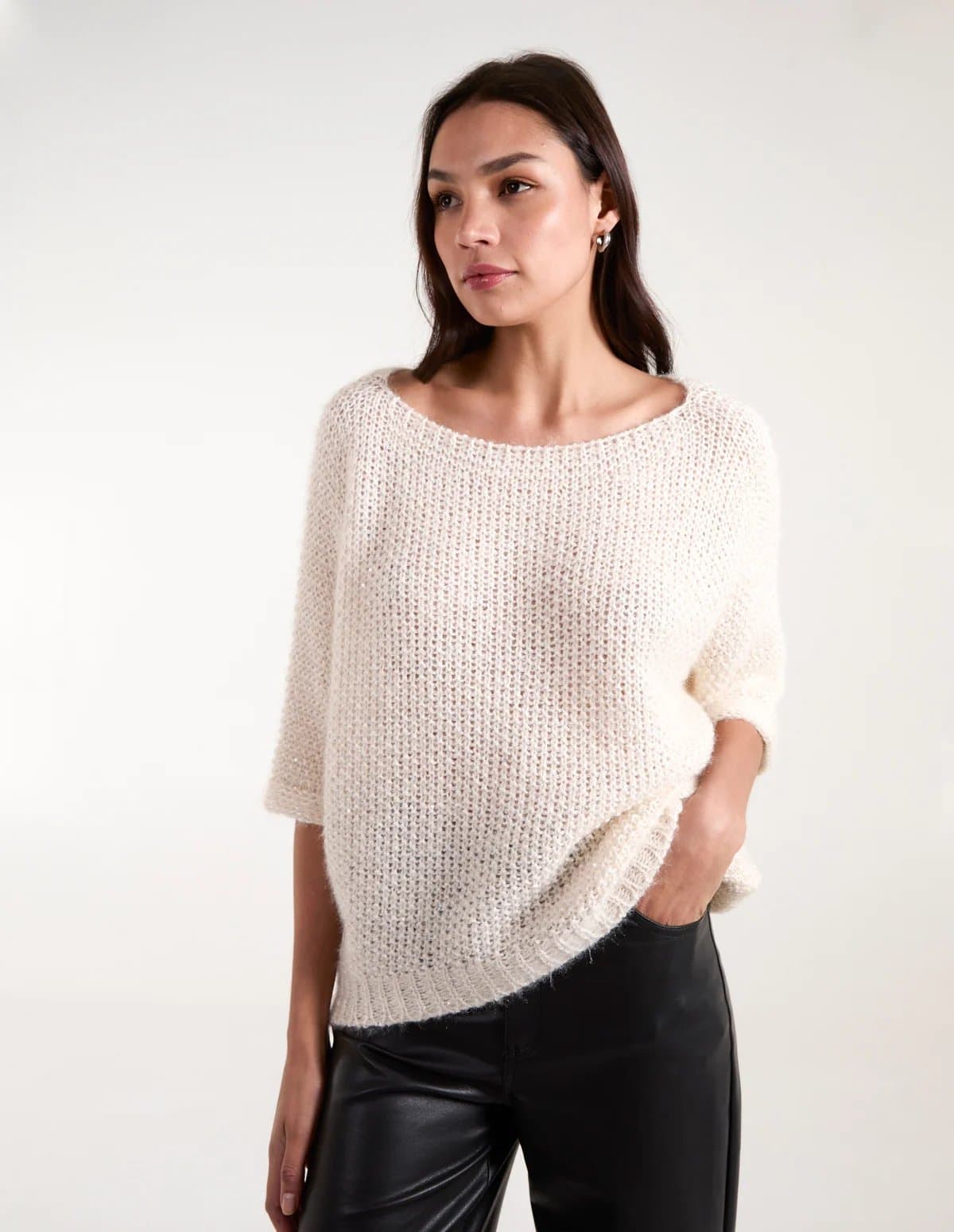 Blue Vanilla Fluffy Textured Knit Jumper