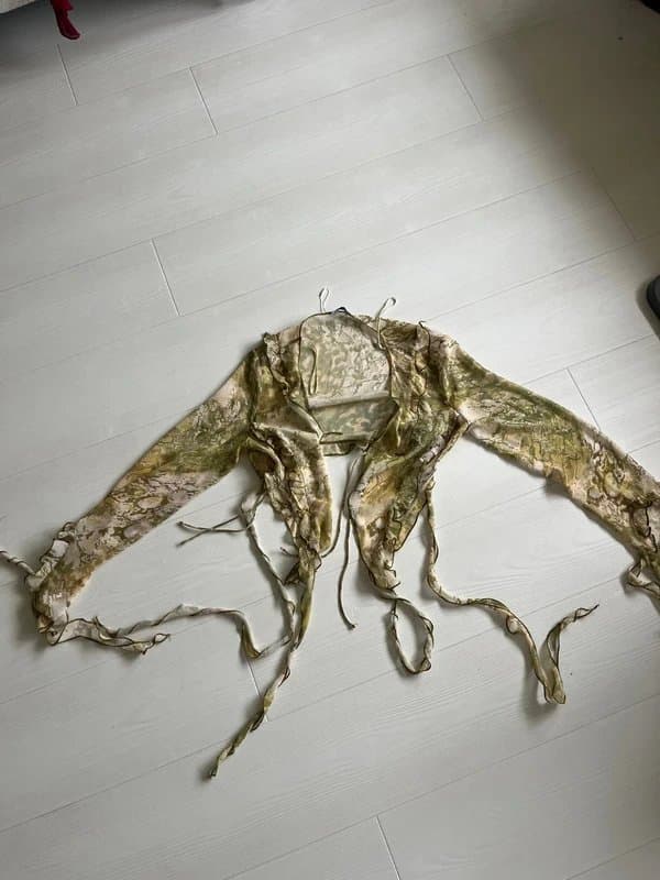 Bershka Bershka green chiffon top