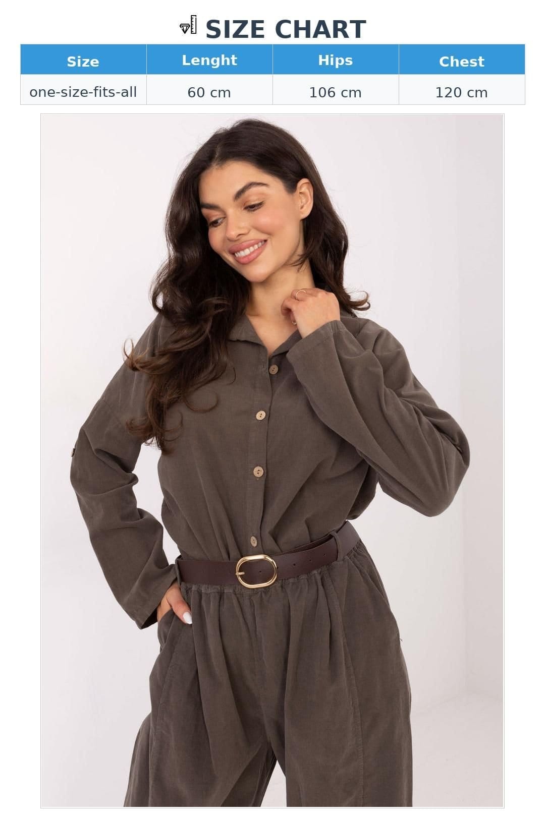 Love Lace Love Lace Women's Stylish Corduroy Long Sleeve Button Shirt in Dark Olive - 4