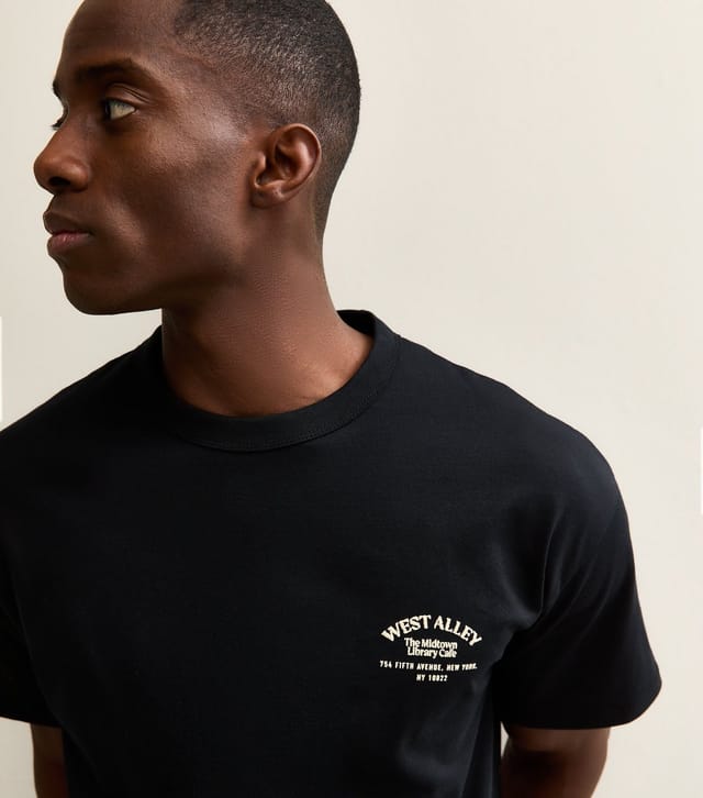 jack & jones Men's Black Sketched West Alley Short Sleeve Top Jack & Jones New Look - 2