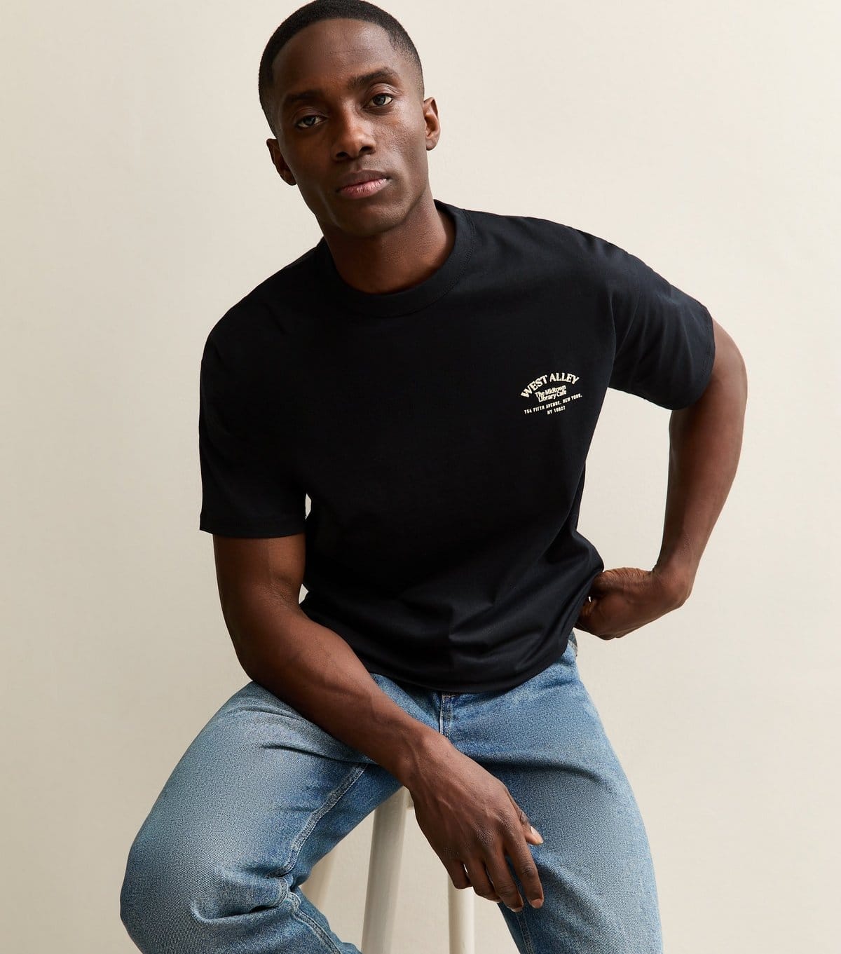 jack & jones Men's Black Sketched West Alley Short Sleeve Top Jack & Jones New Look - 4