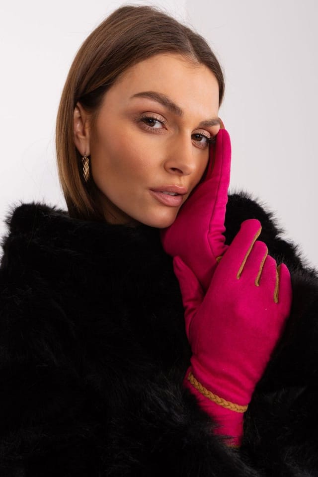 Love Lace Love Lace Women's Elegant Touchscreen Gloves with Braided Wrist Straps & Flower Detail in Pink - 2