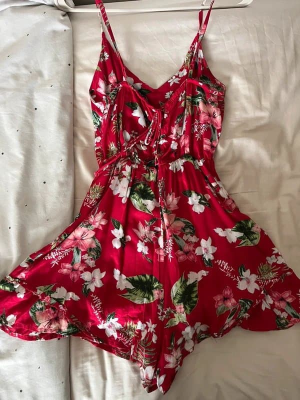 Bershka Red flowered playsuit - Bershka