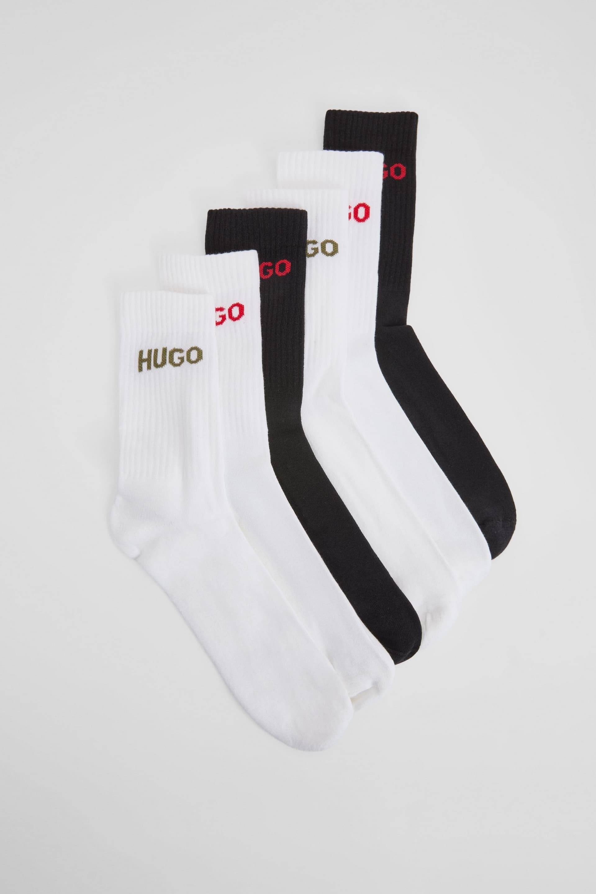 HUGO Hugo Men's 6 Pack QS Rib Logo CC Socks Multi