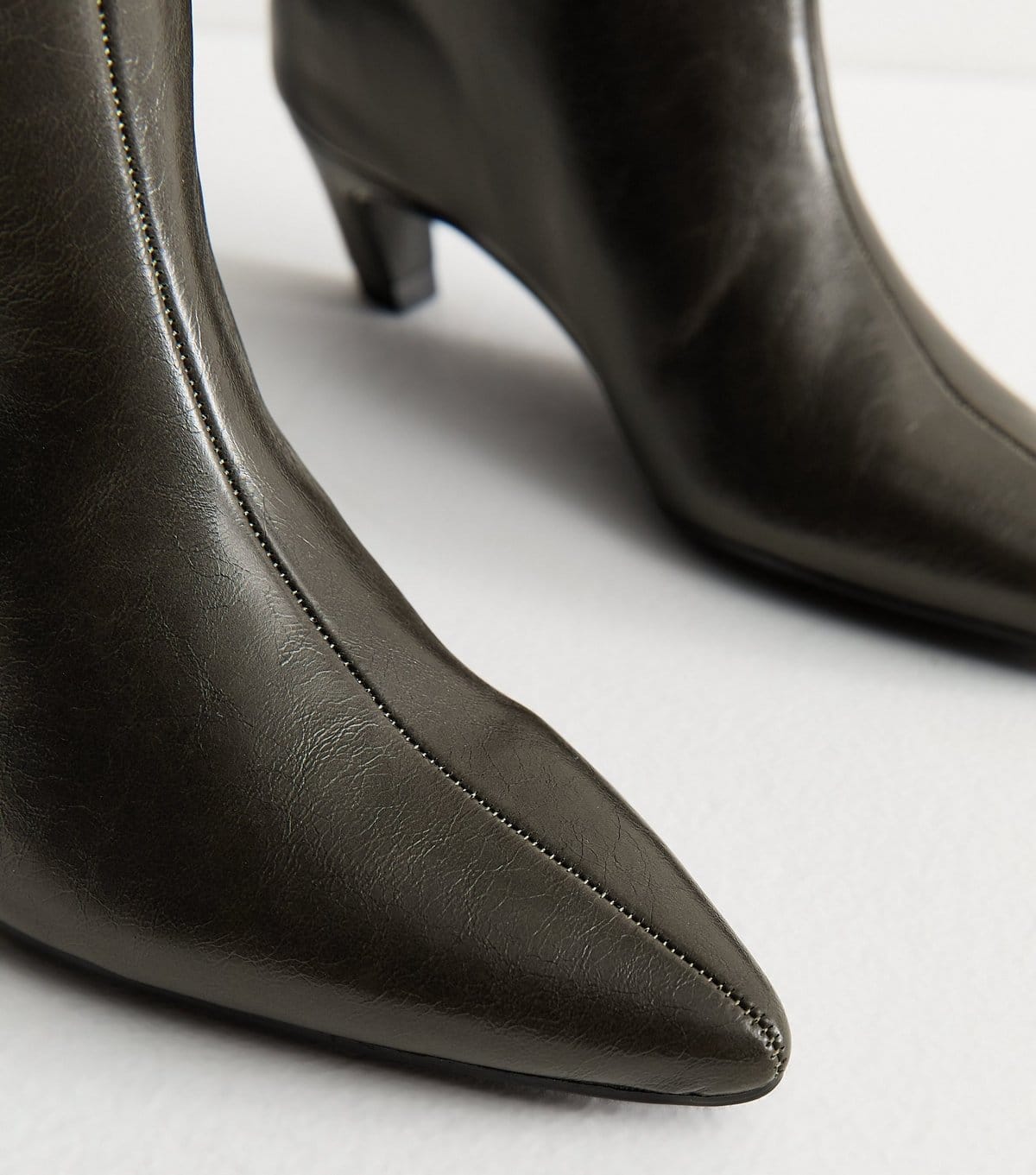 New Look Women's Dark Green Faux Leather Knee High Boots Vegan New Look - 4