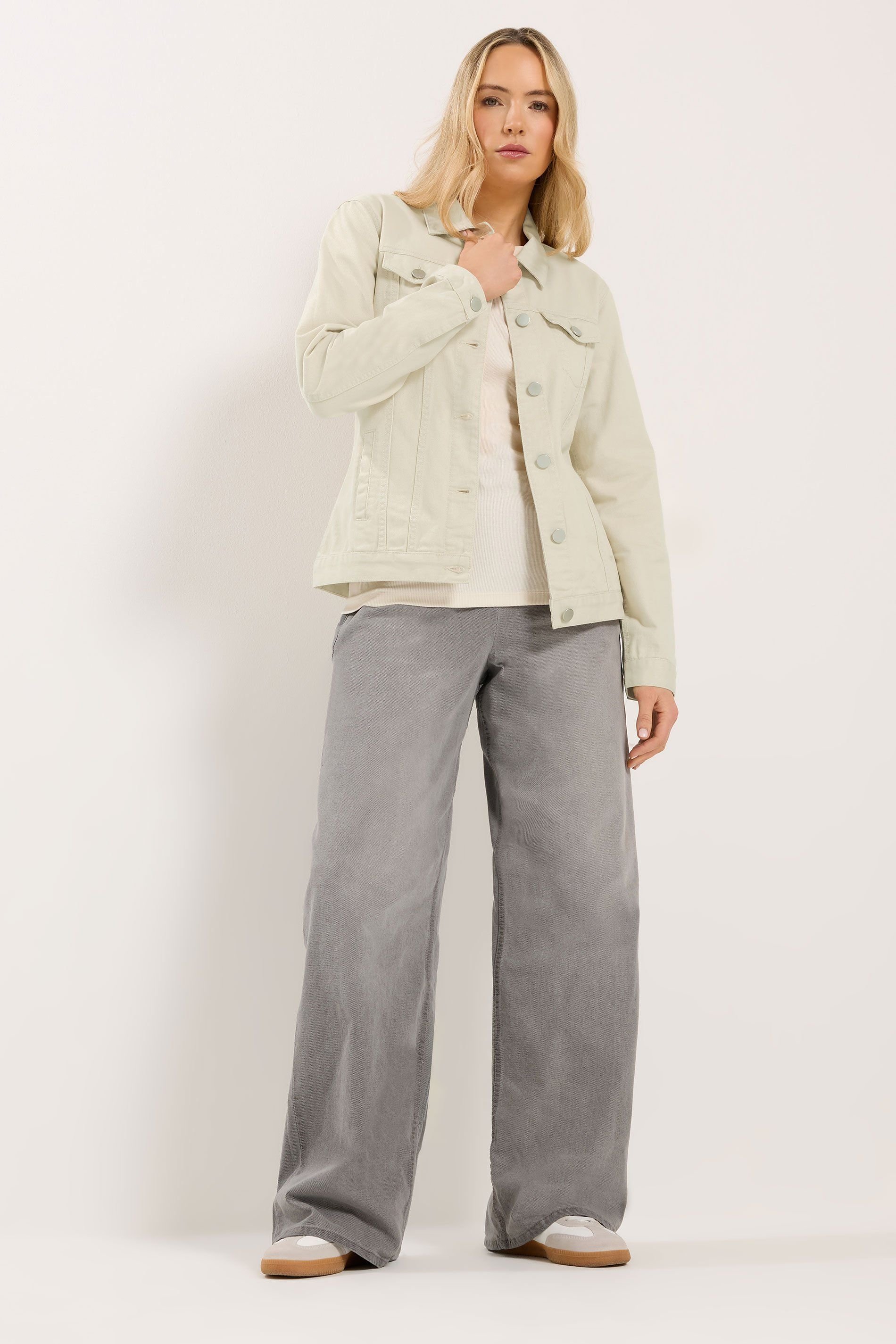 Long Tall Sally Long Tall Sally Women's Tall Denim Jacket in Ivory - 4