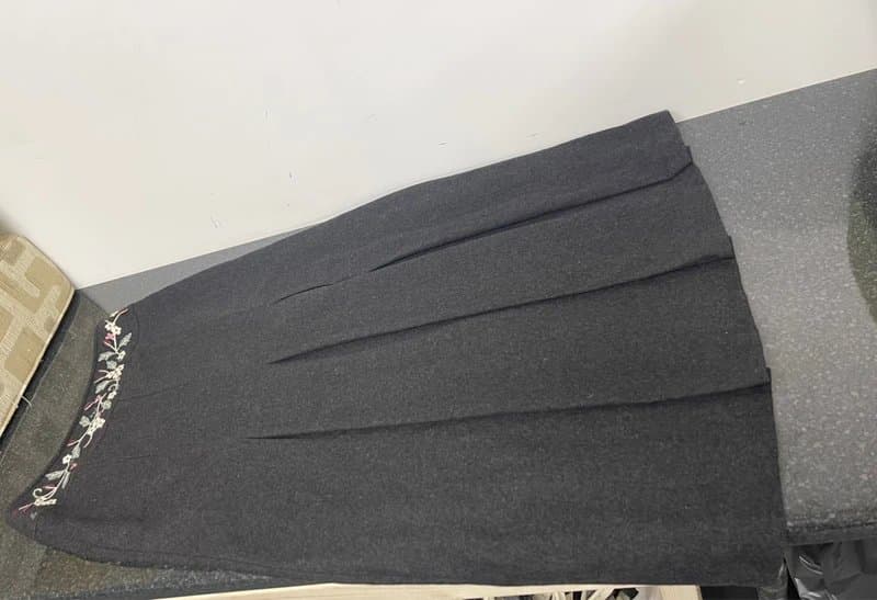 Next Vintage Style Next Charcoal Wool Blend Midi Skirt - UK 12 - Dark Academia