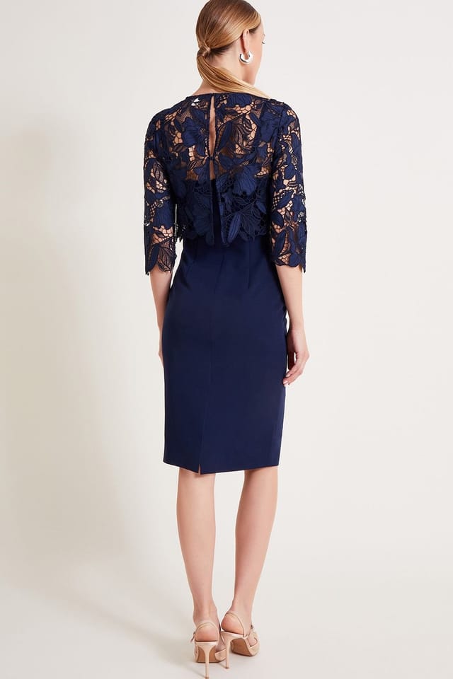 Monsoon Monsoon Women's Maya Lace Dress Blue - 2