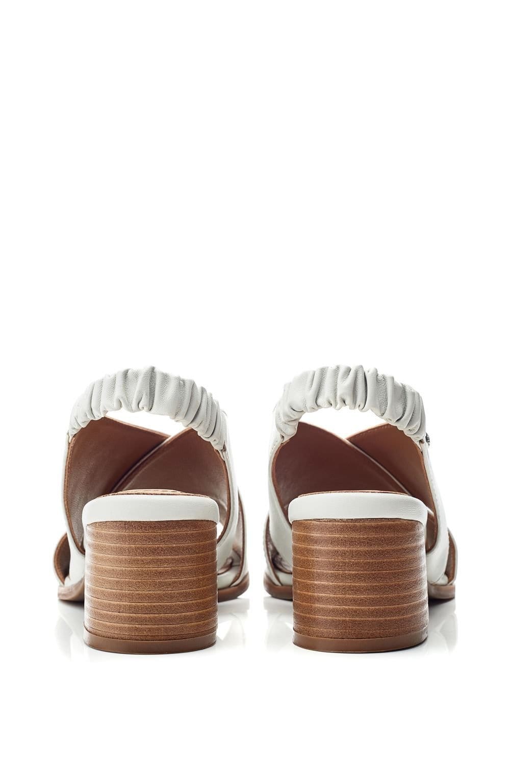 Moda In Pelle Moda In Pelle Women's 'Prinia' Leather Heeled Sandals in Off-White - 4