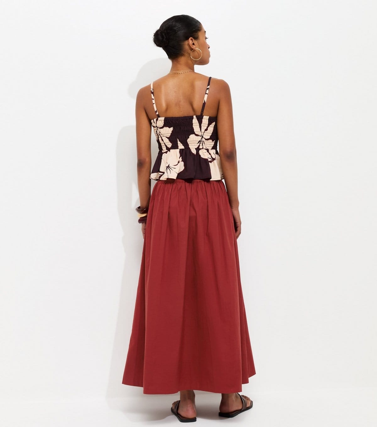 New Look Women's Rust Cotton Poplin Circle Skirt New Look - 4