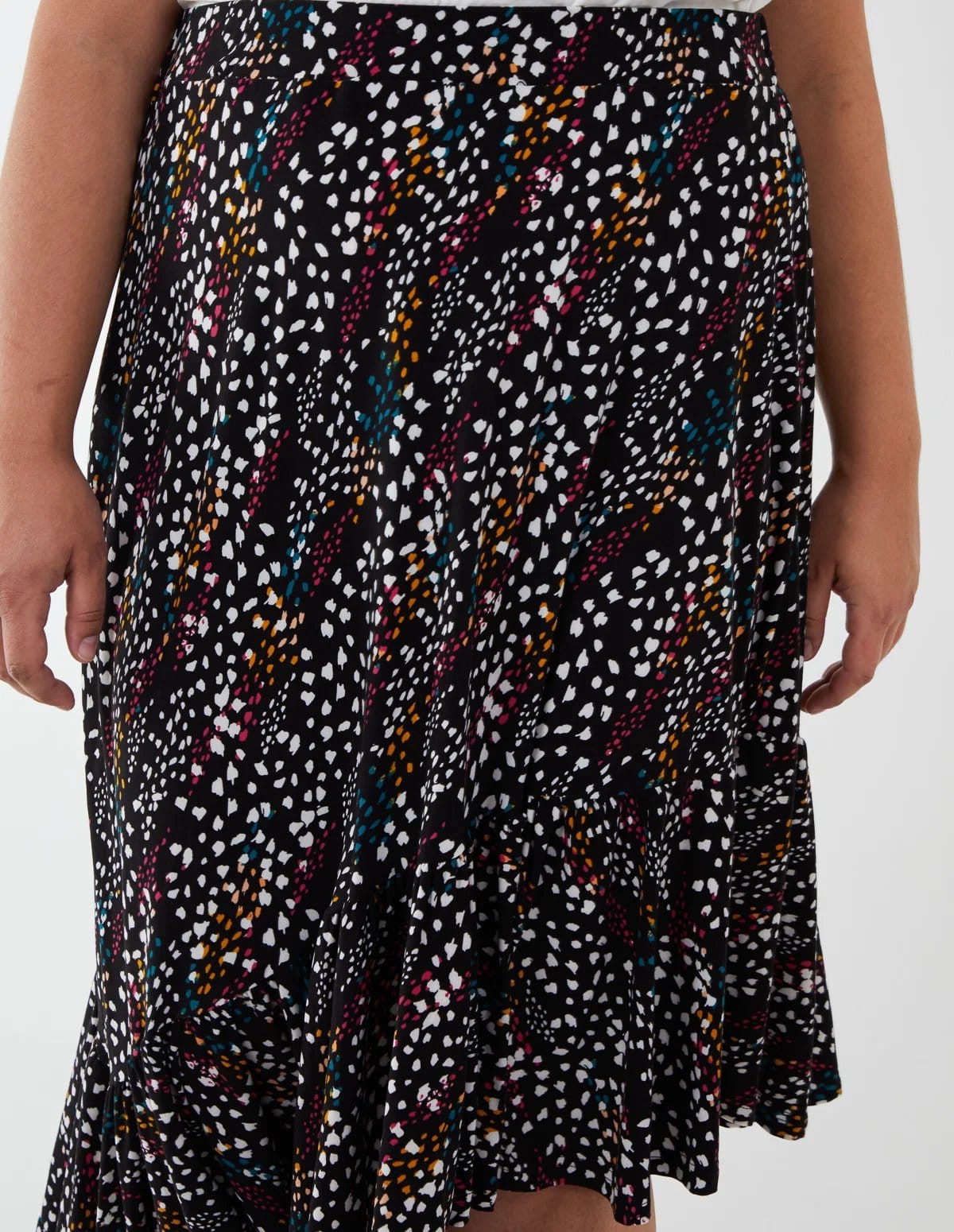 Blue Vanilla Curve Asymmetric Hem Midi Skirt - 4