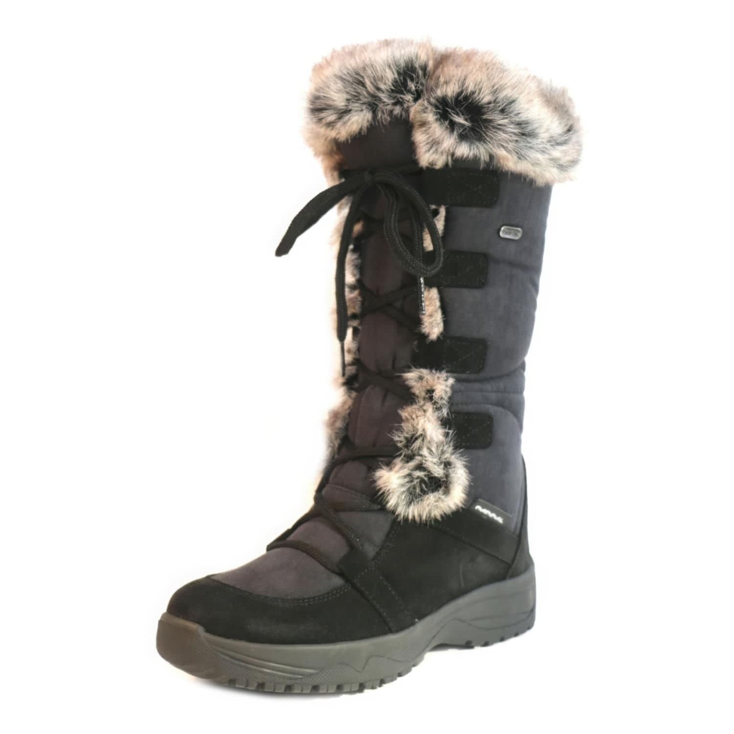 Mammal Mammal Women's 'Lucia2' Full Length Winter Boots with Flip-over Ice Grips in Black