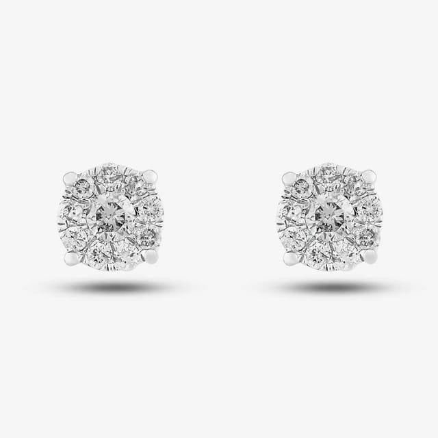 T.H.Baker T.H.Baker Women's 9ct White Gold 0.25ct Diamond Stud Earrings TH0123339 in Silver - 2