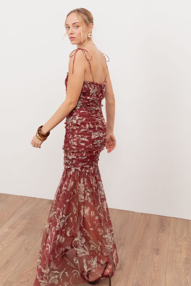 Anaya with Love Anaya with Love Women's Floral Square Neck Ruched Maxi Dress - 2
