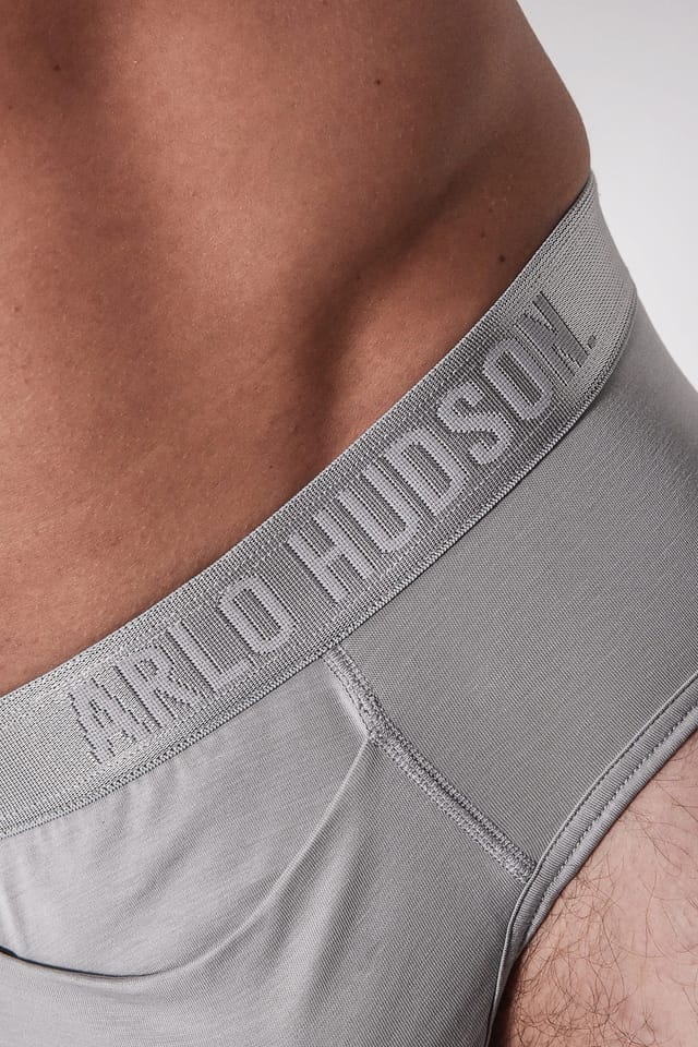 Arlo Hudson Arlo Hudson Men's Plain Tencel™ Brief in Light Grey - 3