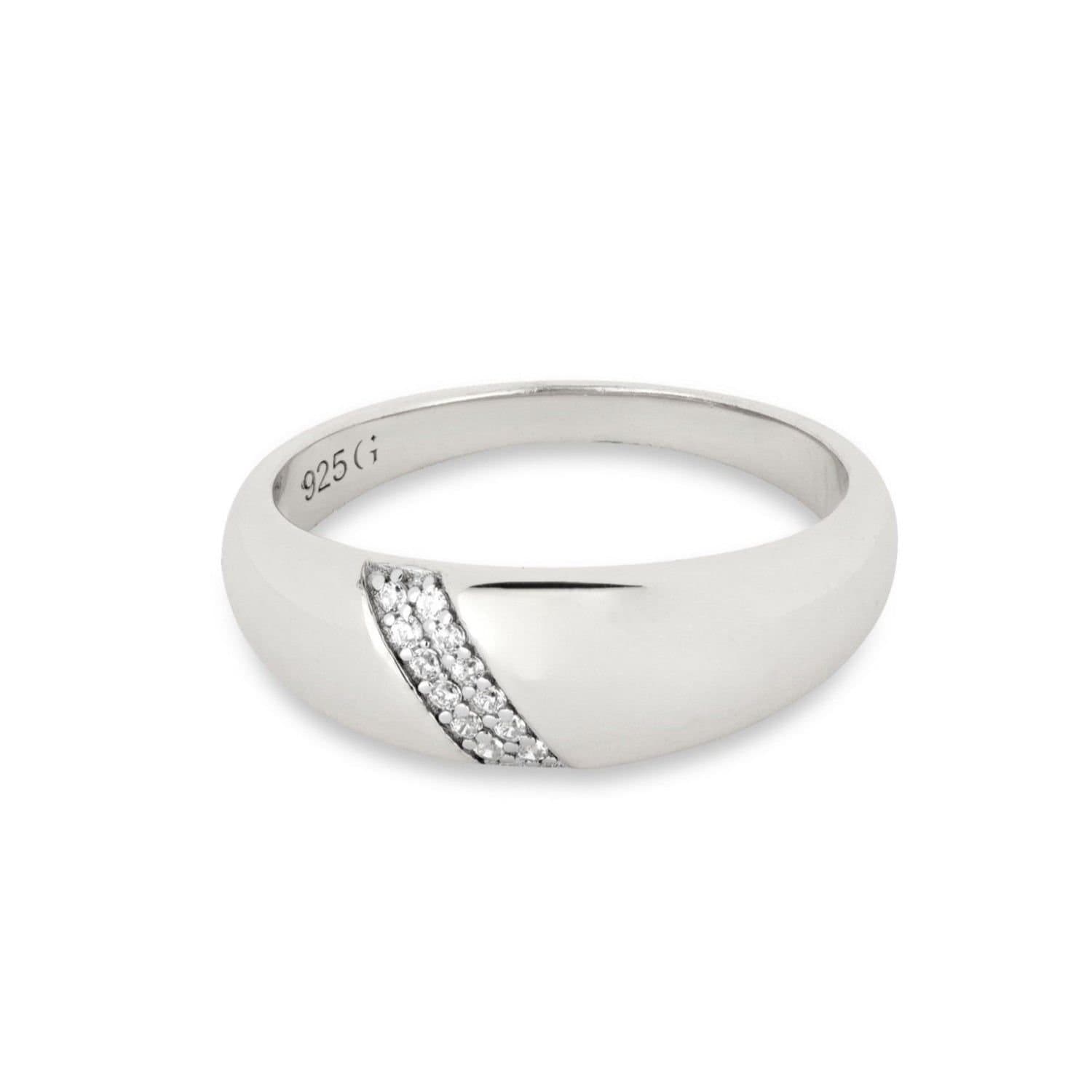 Gold Trip Gold Trip Silver Crystal Dome Ring
