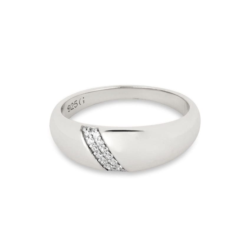Gold Trip Gold Trip Women's Crystal Dome Ring in Silver - 1