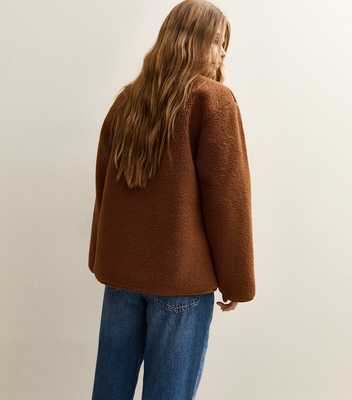 New Look Women's Brown Borg Button Through Jacket New Look - 4