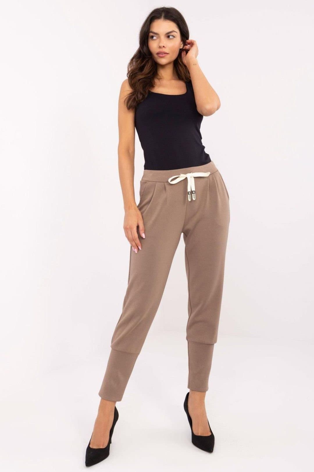 Love Lace Love Lace Brown Viscose/Elastane Track Trousers