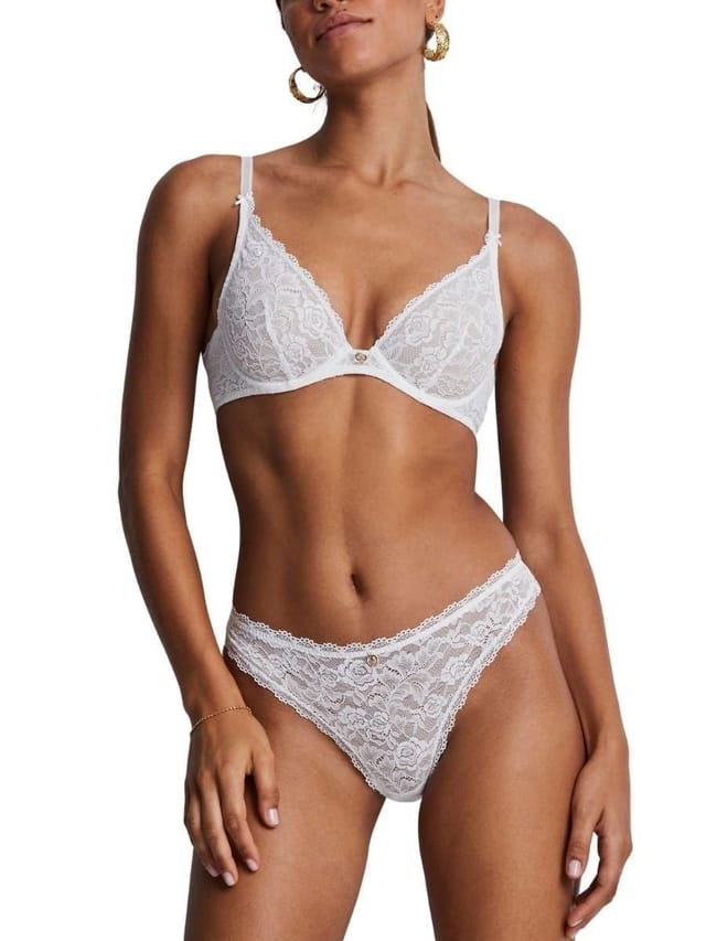 Aubade Aubade Women's Rosessence Care Triangle Plunge Bra in White - 3