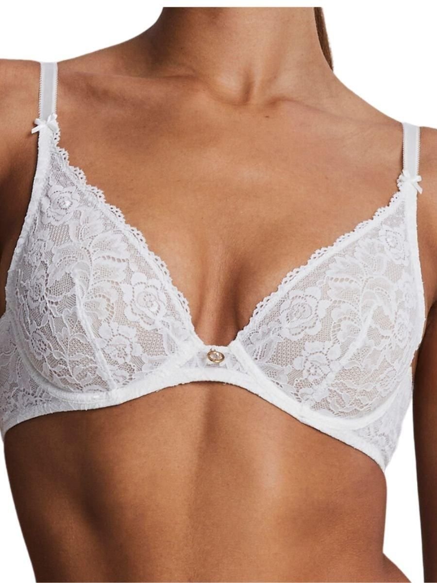 Aubade Aubade Women's Rosessence Care Triangle Plunge Bra in White - 4