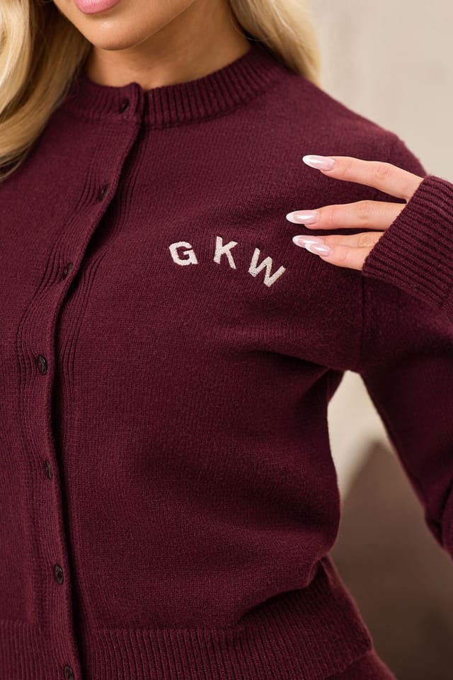 Gym King GYM KING Women's True Knit Fitted Cardigan Dark Cherry in Burgundy - 2