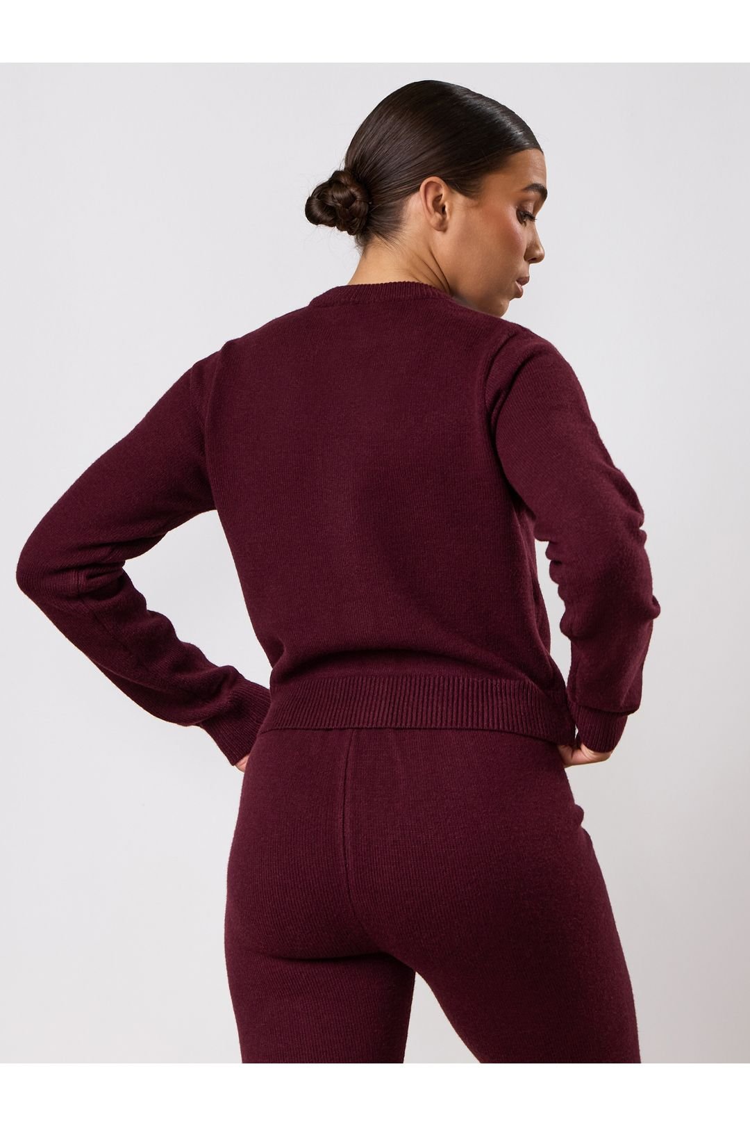 Gym King GYM KING Women's True Knit Fitted Cardigan Dark Cherry in Burgundy - 3