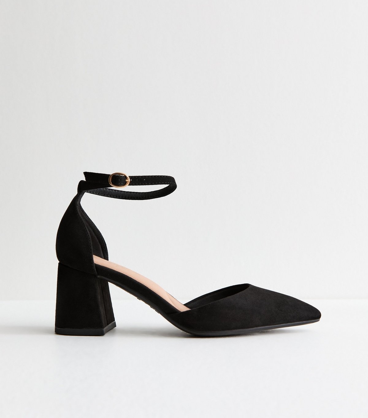 New Look Women's Black Faux Suede Open Court Shoes Vegan New Look - 2