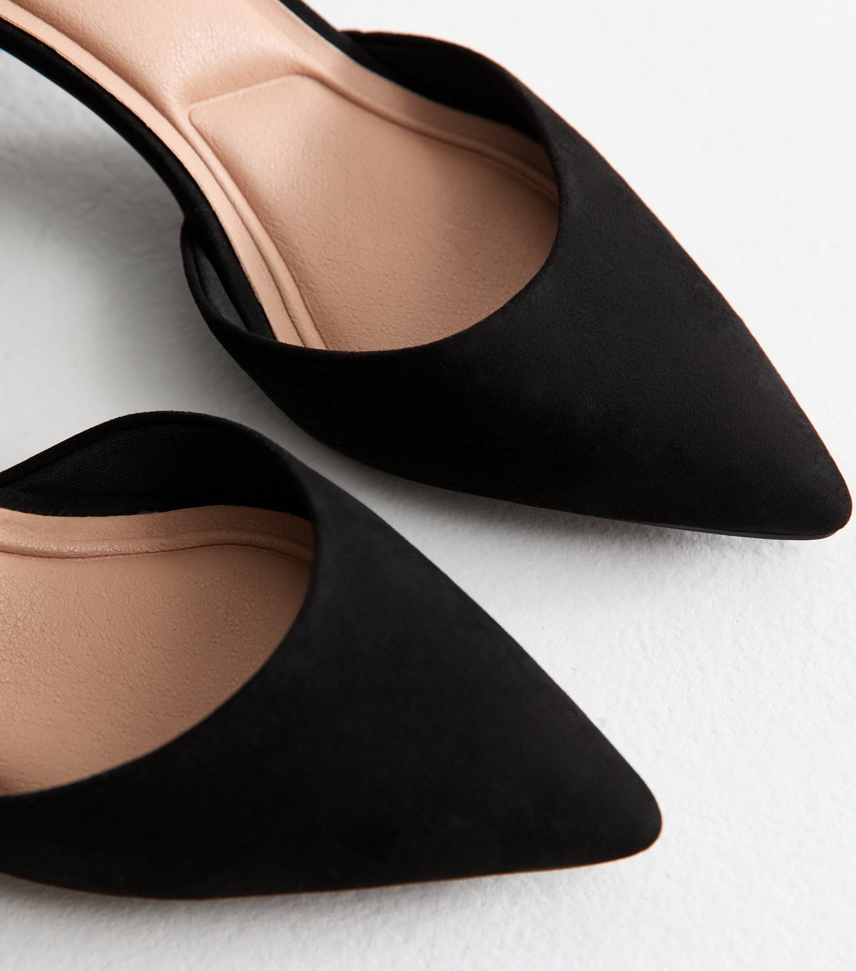 New Look Women's Black Faux Suede Open Court Shoes Vegan New Look - 3