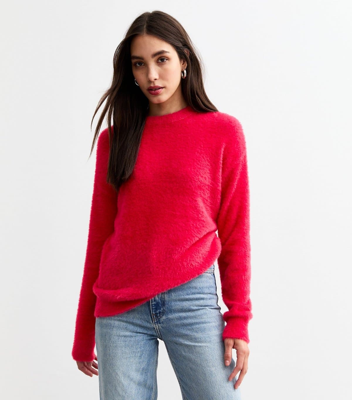 Sunshine Soul Women's Red Fluffy Knit Jumper Sunshine Soul New Look
