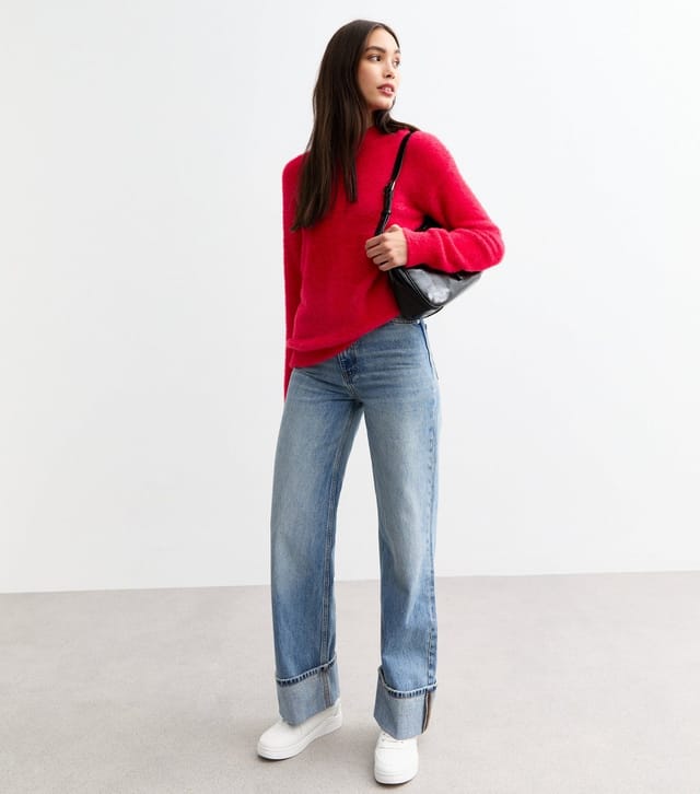 Sunshine Soul Women's Red Fluffy Knit Jumper Sunshine Soul New Look - 3