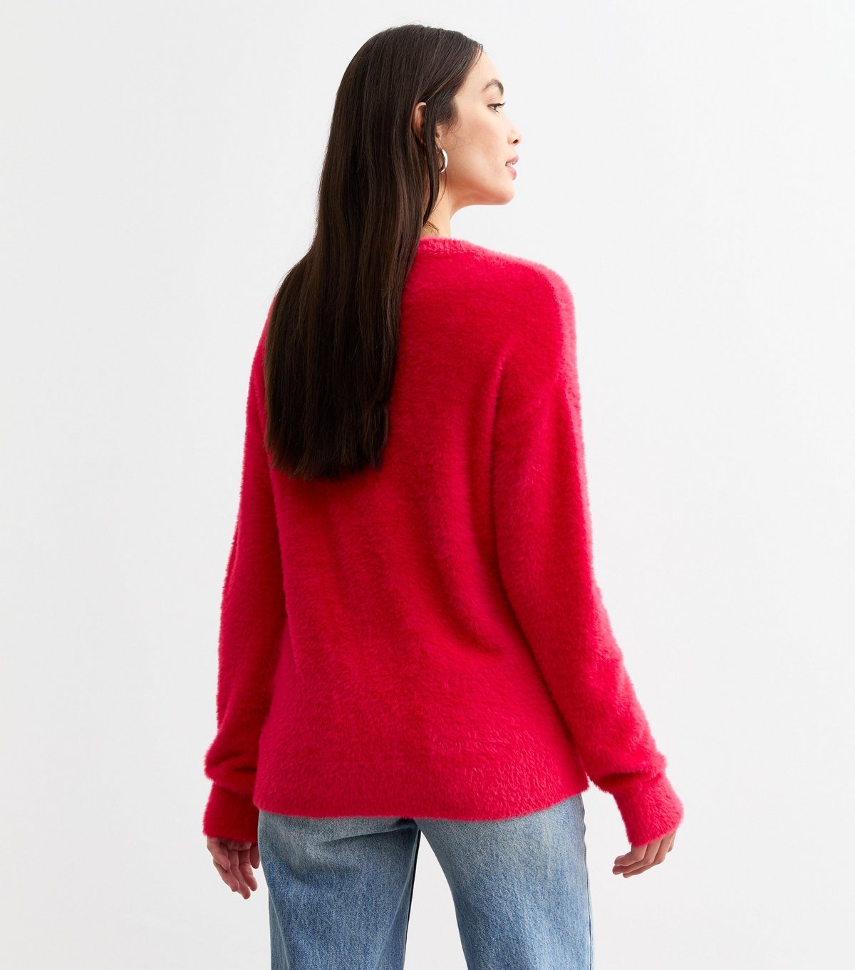 Sunshine Soul Women's Red Fluffy Knit Jumper Sunshine Soul New Look - 4