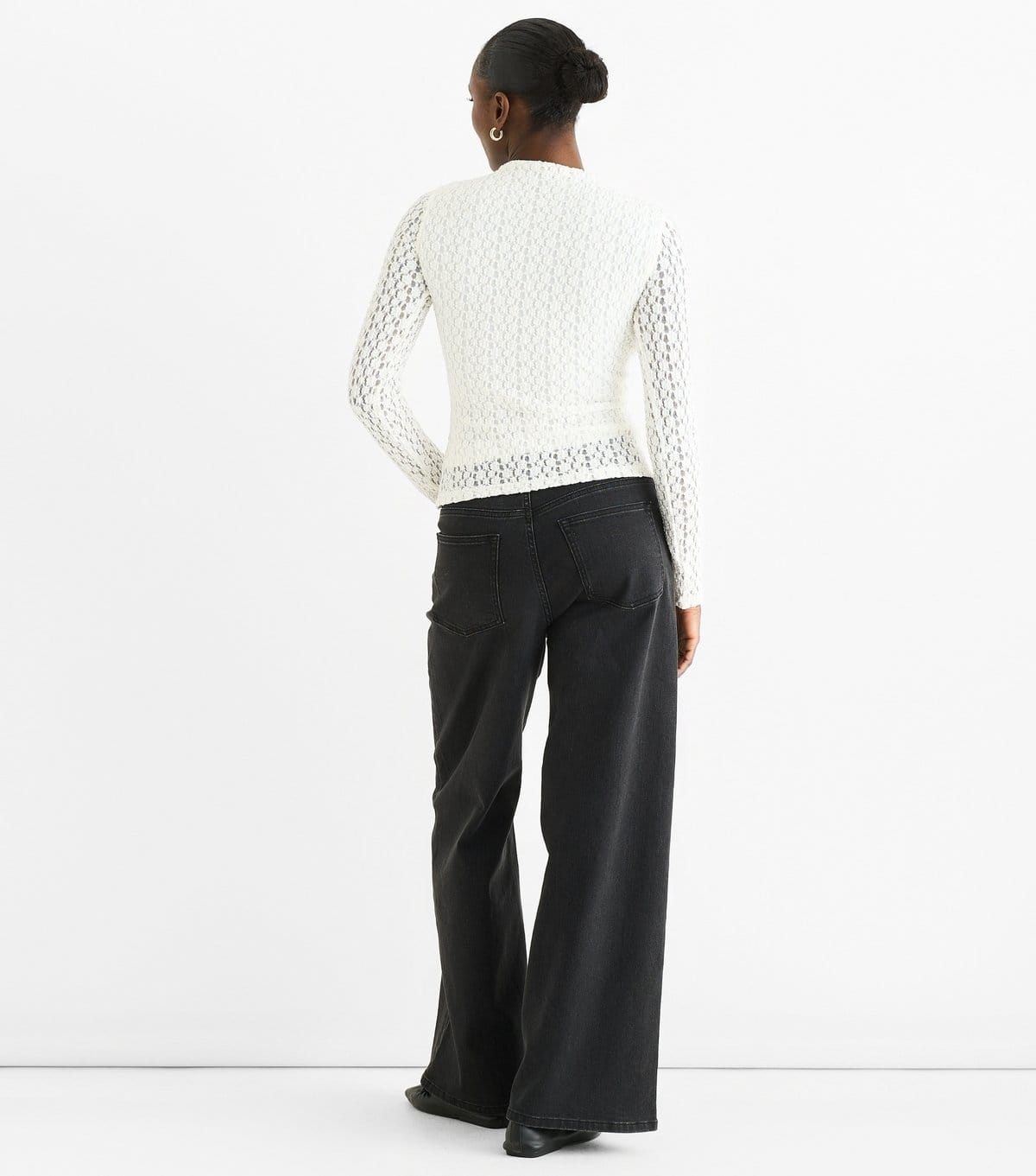 Gini London Women's White Lace Long Sleeve Top Gini London New Look - 4