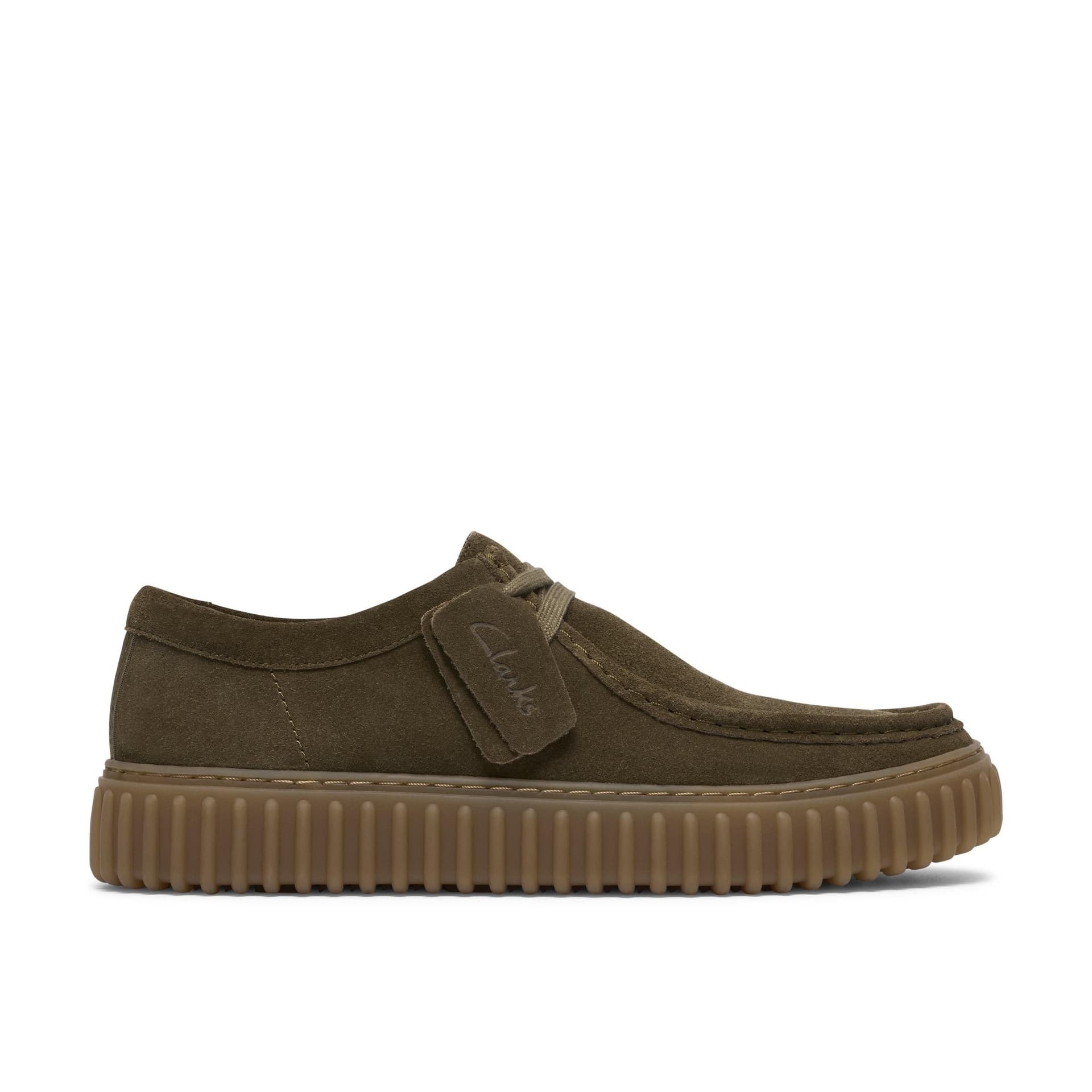 Clarks Clarks Men's Torhill Lo Olive Suede Lace Up, Torhill in Green