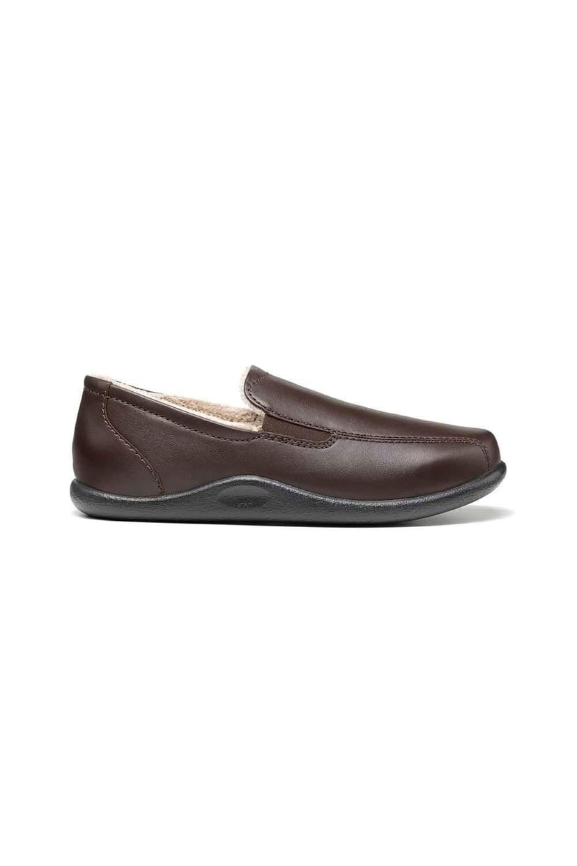 Hotter Hotter Men's 'Relax' Slippers in Dark Brown - 1