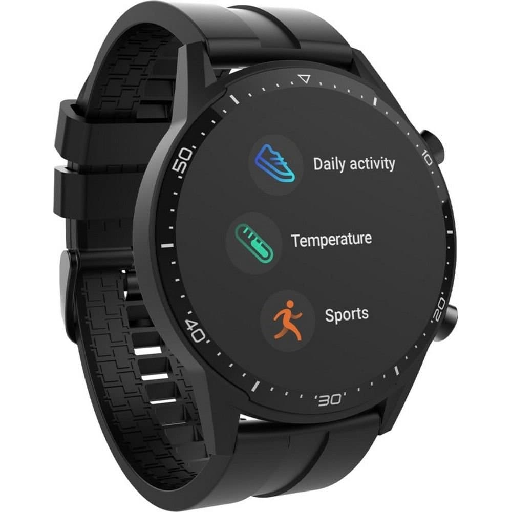 Prixton Prixton Men's Black Smart Watch with Body Temperature Feature