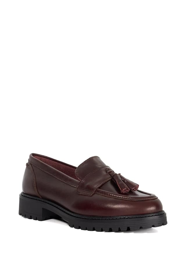 Dune London Dune London Women's Wide Fit 'Gracelyn' Leather Loafers in Red - 2