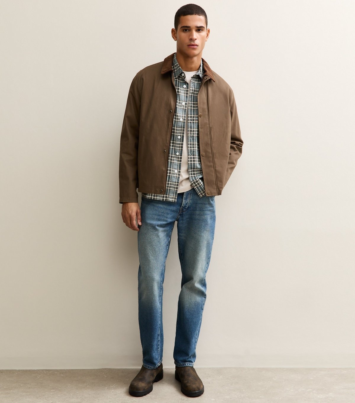 Only and Sons Men's Blue Relaxed Long Sleeve Checked Shirt Only and Sons New Look - 3