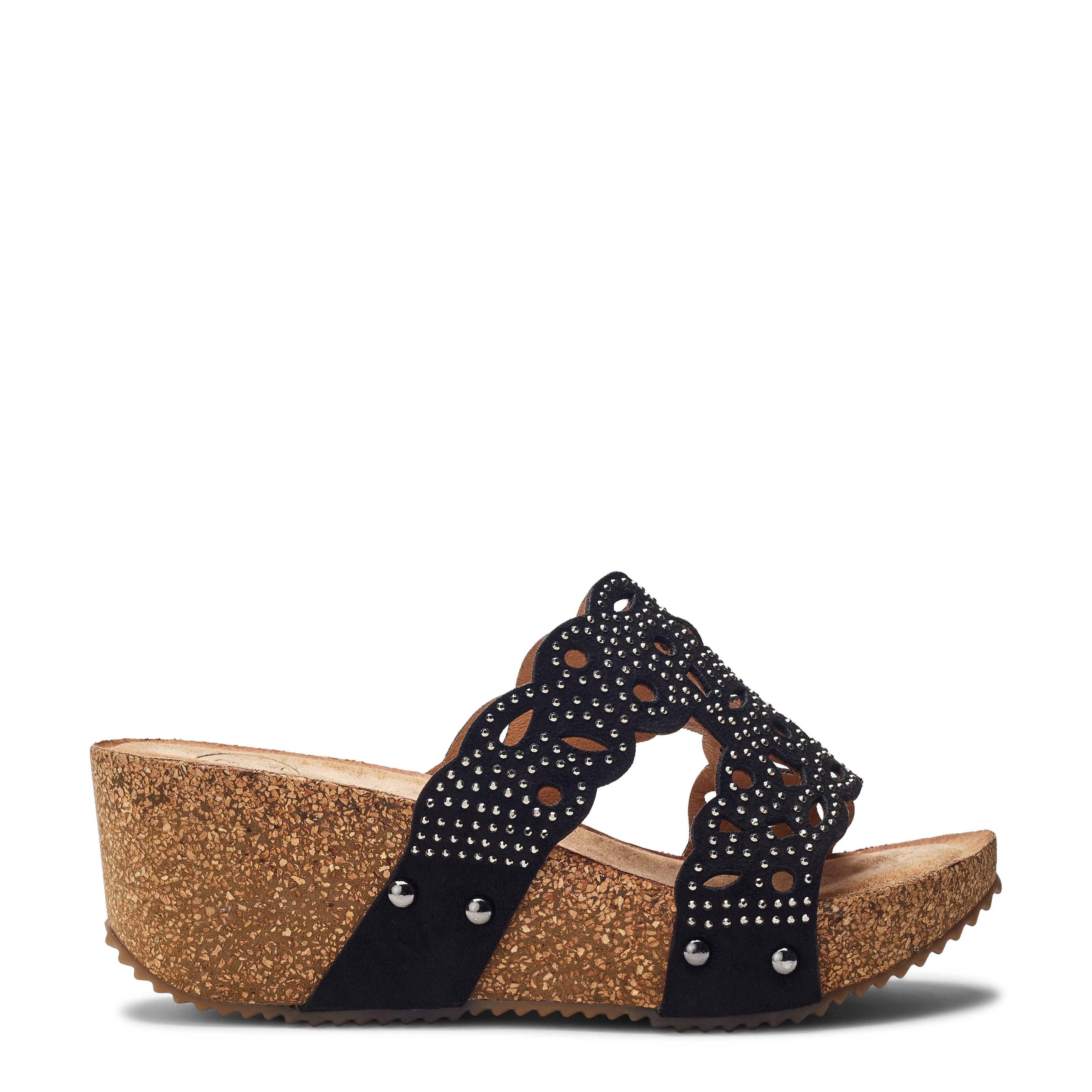 b.soleful b.soleful Women's 'Salvia' Porvair Sandals in Black - 1