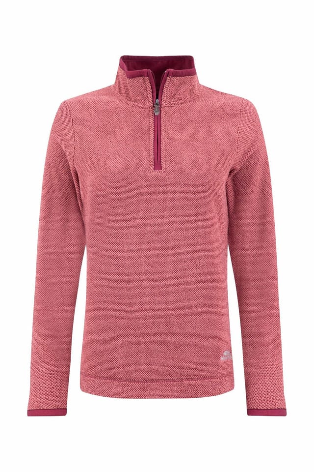 Weird Fish Weird Fish Women's Sarah 1/4 Zip Textured Fleece in Red - 2