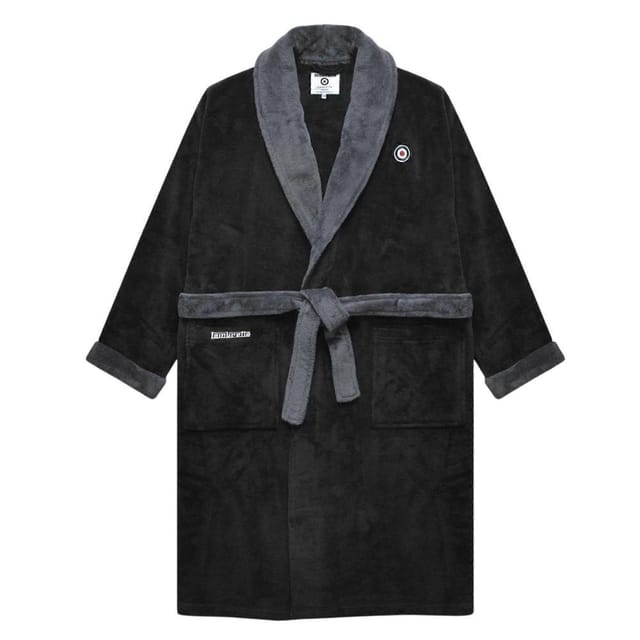 Lambretta Lambretta Men's Luxury AW25 Dressing Gown in Black - 2