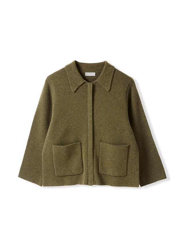 Celtic & Co Celtic & Co Women's Wool Bomber Jacket in Dark Olive - 2