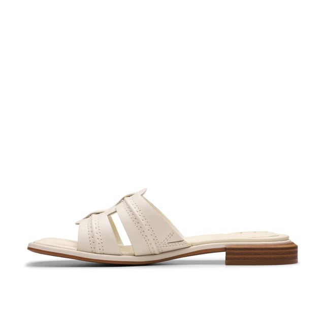 Clarks Clarks Women's Ariany Mule Cream Leather Flat Sandals, Slip Ons - 2