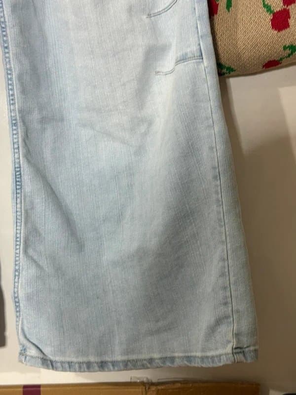 Bershka Bershka soft denim wide leg light blue trousers pants Uk 40 M