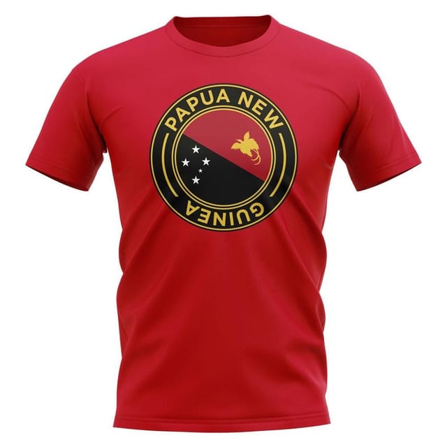 Papua New Guinea Papua New Guinea Men's Personalised Football Badge T-Shirt in Red - 2