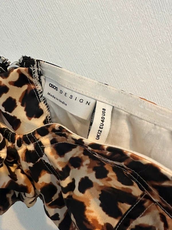 ASOS ASOS leopard print corset strapless crop top bandeau size 12